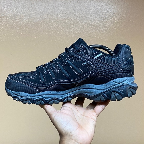 Skechers After Burn Memory Fit Black / Charcoal Size 10 Extra Wide - Picture 5 of 17